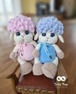 Roosa lokilammas Käsitöö mänguasi Nime ja sünniandmetega katsikukingitus - Image 2