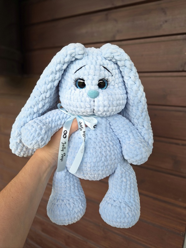 20260908_125740_1789915072537 NEW! Large blue bunny with birth details. Personalised newborn gift - Image 1