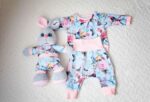 Personalized bunny gray and mint Unisex Babyshower gift (kopeeri)