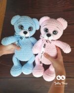 Pink teddy bear, name gift, bear