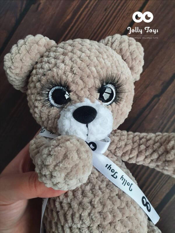 20221103_142841_1667481479192 Brown teddy bear. Personalised toy. Gender-neutral bear with birth data - Image 1