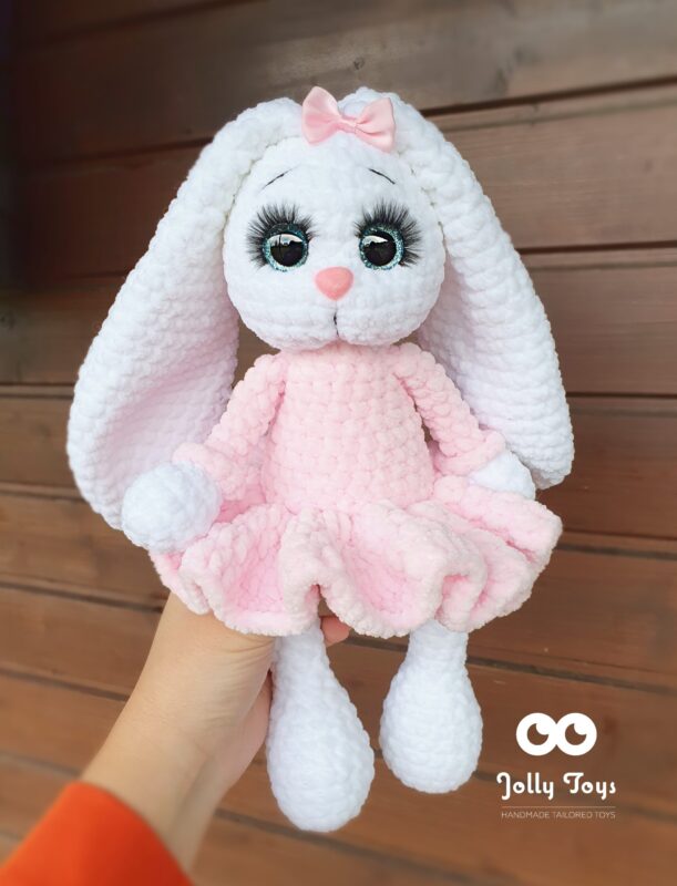 20221110_114038_1668162923807 Special order! White/pink bunny girl Personalised crochet rabbit - Image 1