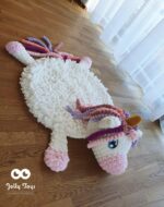 Käsitöövaip, lastevaip, pehme võluv ükssarvik Heegeldatud vaip - Image 2