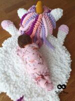 Käsitöövaip, lastevaip, pehme võluv ükssarvik Heegeldatud vaip - Image 6