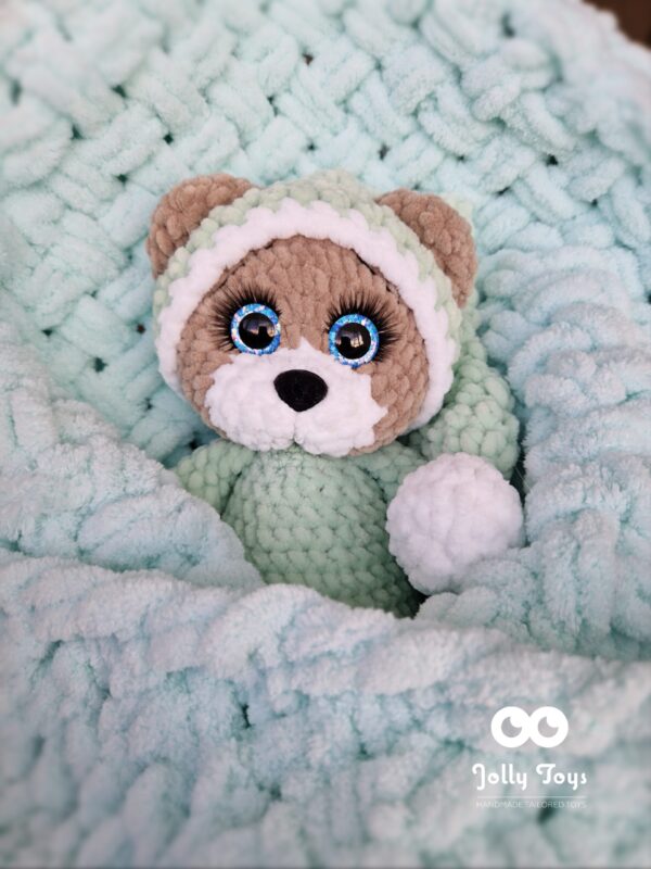 20230323_092403_1679559418885 Sleepy teddy in a mint pijama Personalised toy - Image 9