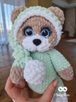 Sleepy teddy in a mint pijama Personalised toy - Image 6