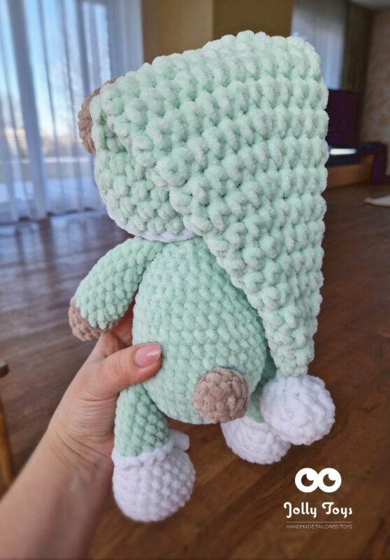 20230323_092556_1679559559029 Sleepy teddy in a mint pijama Personalised toy - Image 8