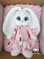 Pink set: pink baby blanket and white/pink bunny