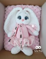 Pink set: pink baby blanket and white/pink bunny - Image 2
