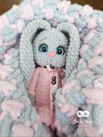 Pink/gray set: baby blanket and bunny - Image 6