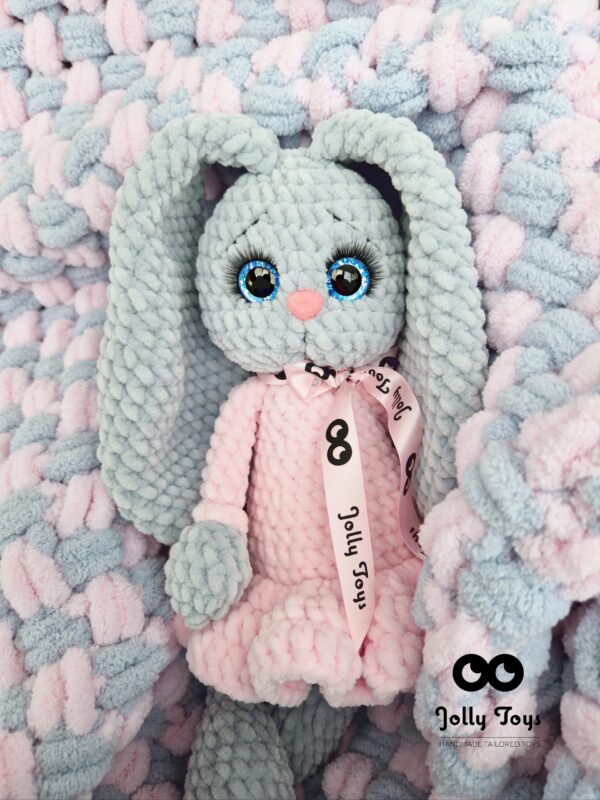 20230304_154326_1677938179135 Pink/gray set: baby blanket and bunny - Image 2