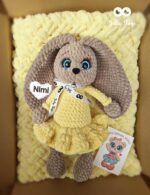 Yellow set: baby blanket and bunny