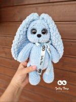 Blue set: personalised bunny with baby blanket - Image 3