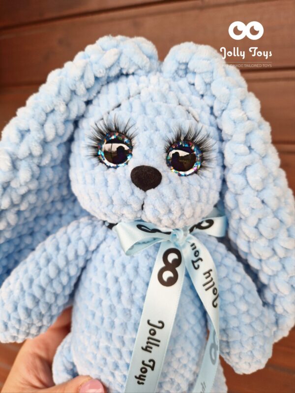 20230429_191658_1682788241498 Blue set: personalised bunny with baby blanket - Image 2