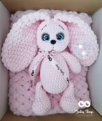 Pink set: personalised bunny with baby blanket - Image 2