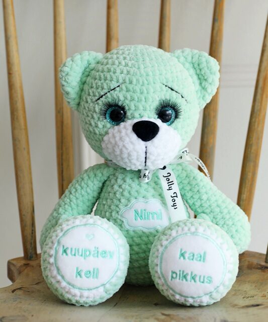 1G0A7311s Nime ja sünniandmetega katsikukingitus Mündiroheline karu