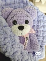 Purple set: named teddy and baby blanket - Image 4