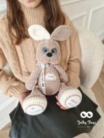 Brown / milky white bunny with special ears. A gender-neutral gift Unisex gift - Image 3