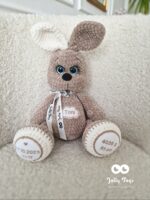 Brown / milky white bunny with special ears. A gender-neutral gift Unisex gift - Image 2