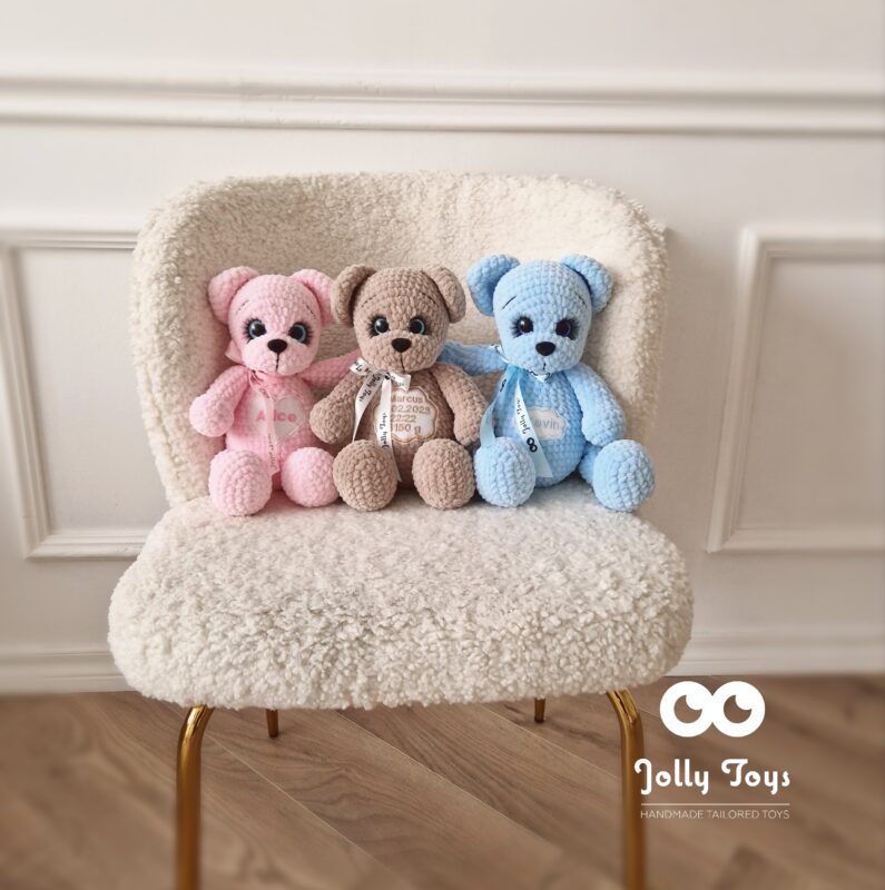 20231027_153801_1700027560181 Blue teddy bear, name gift, bear - Image 3