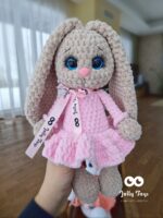 Brown bunnygirl Personalized crochet rabbit