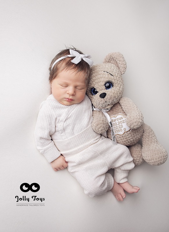 1 (2)1 Light brown teddy bear, personalised toy - Image 2