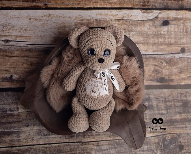 1 (29)1 Light brown teddy bear, personalised toy - Image 1
