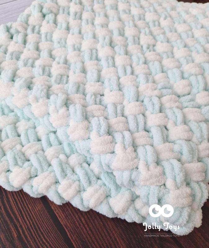 20240118_113452_1705590855644 Mint/white baby blanket Nice soft blanket gift - Image 1