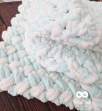 Mint/white baby blanket Nice soft blanket gift - Image 3