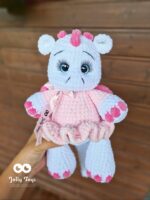 White dragon girl in a pink dress