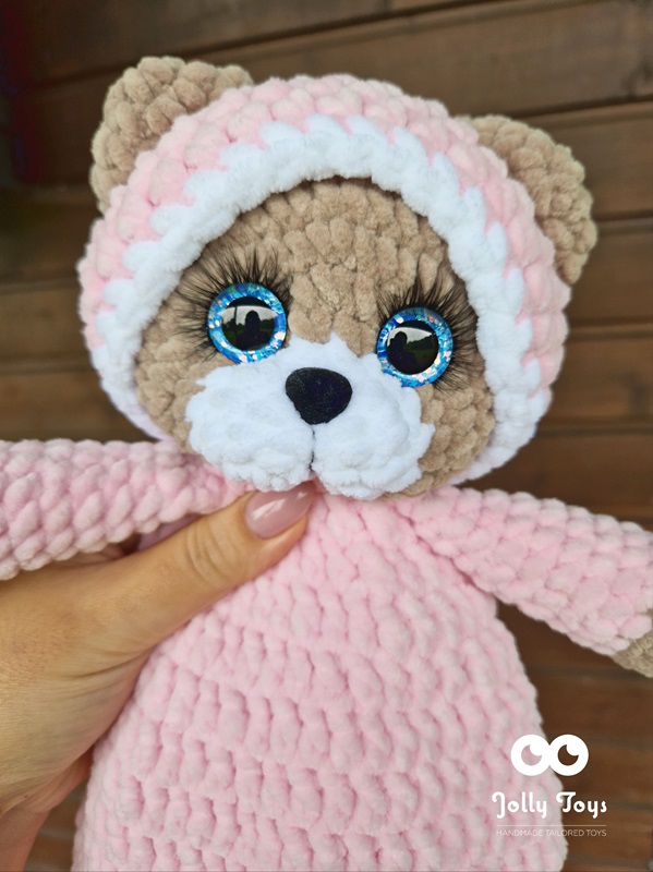 20241010_143616_1729053160579 A teddy bear in a pink pajama Personalised babyshhower giftidea - Image 2