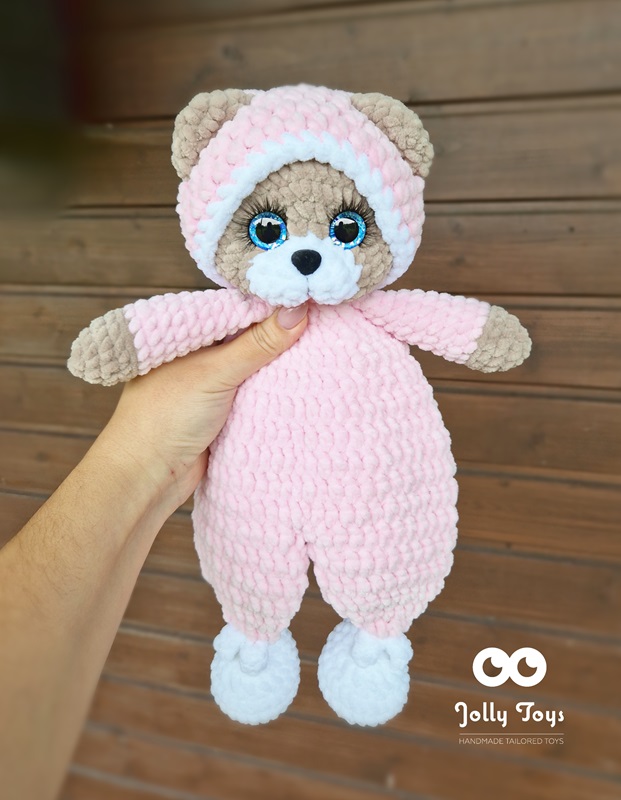 20241010_143620_1729053120919 A teddy bear in a pink pajama Personalised babyshhower giftidea - Image 3
