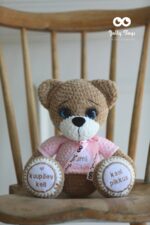 Eritellimus! Pruun/roosa karu Nimeline kingitus lapsele - Image 2