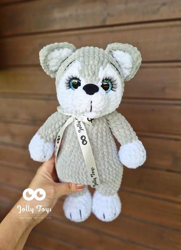 1000075885 Crocheted wolfdog Personalised toy - Image 1