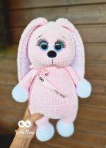 Big pink bunny with name and date of birth