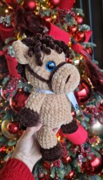 Isikupärane heegeldatud helepruun hobune-Sinu beebi esimene parim sõber ja armsaim mälestus!