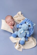 Sinine heegeldatud hobune-katsikukingitus 2026 hobuse aastal - Image 2