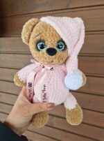 Personaliseeritav väike karu unimütsiga roosas pidžaamas